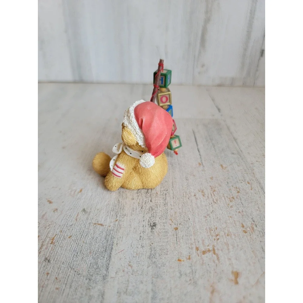 Enesco catchin' holiday spirit teddy bear Xmas vintage figure home decor